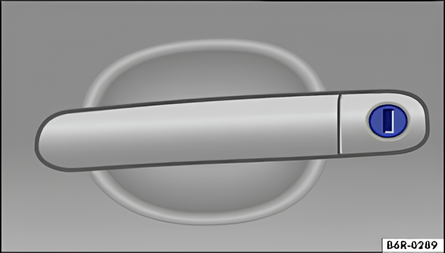 Rys. 157 Uchwyt w drzwiach kierowcy z cylinderkiem zamka