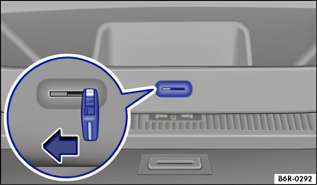 Rys. 160 W przestrzeni bagażnika: awaryjne odblokowanie pokrywy tylnej